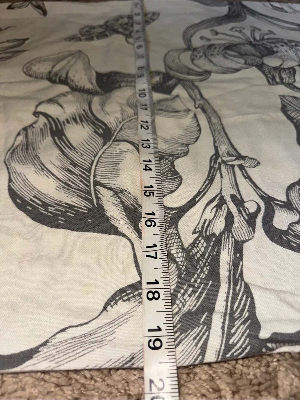 Pottery Barn Pippa Floral Print Organic Sham, Standard, Charcoal Eco-Friendly